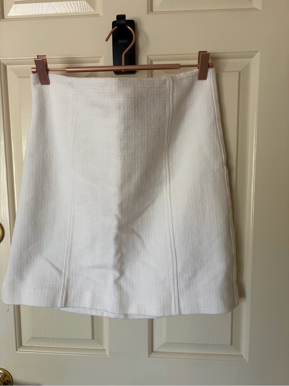LOFT White Textured A-Line Skirt
